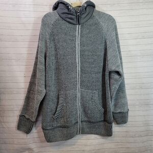 THE SLOPE CHUNKY KNIT GRAY FULL ZIP HOODIE, sz XL